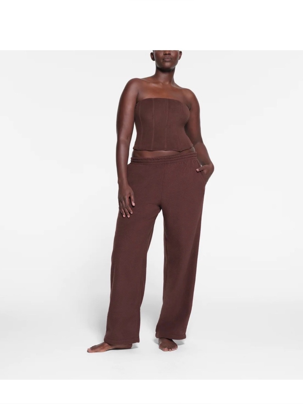 SKIMS Women’s Cocoa Fleece Lounge Relaxed Sweatpants Size XL NWT